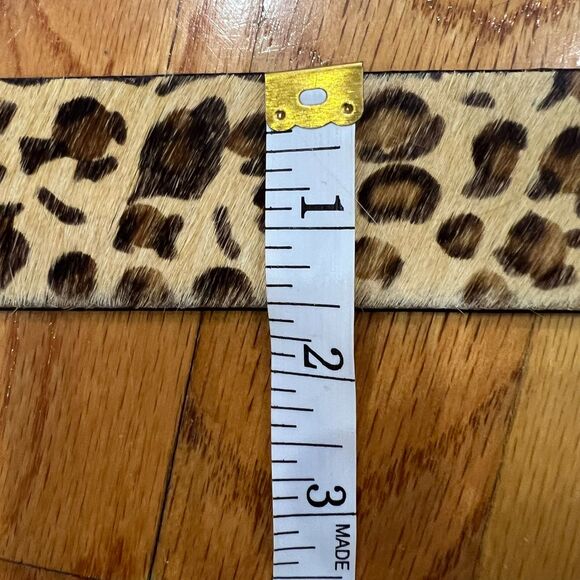 Diba True Brown/Black Large Leopard Print Belt New With Tags flawed 34.5"-38.5" - Picture 9 of 13